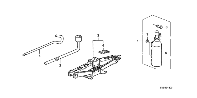 2011 Honda Civic Tools - Jack Diagram