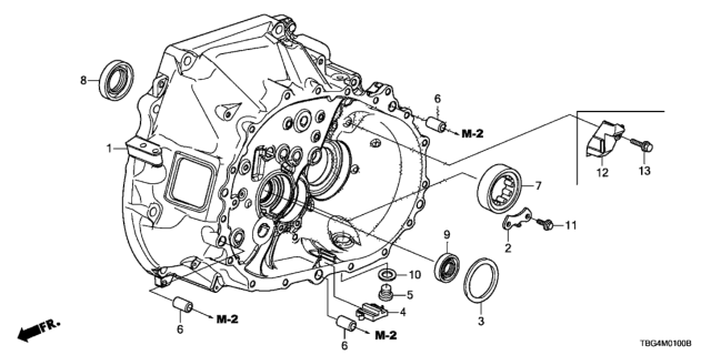 2019 Honda Civic MT Clutch Case Diagram