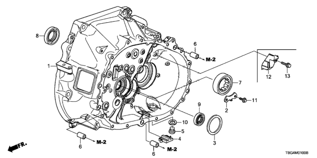 2016 Honda Civic MT Clutch Case Diagram