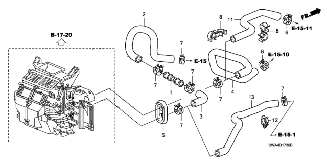 2007 Honda CR-V Water Hose Diagram