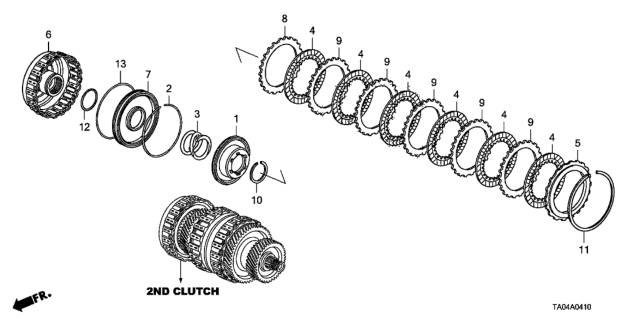 2010 Honda Accord AT Clutch (2nd) (L4) Diagram