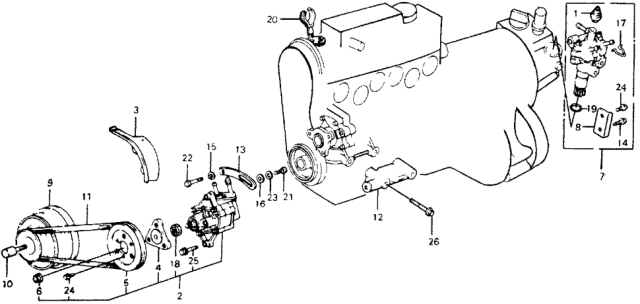 1978 Honda Accord Flange, Pulley Diagram for 56471-671-000