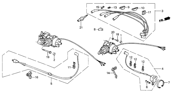 1984 Honda Civic High Tension Cord Diagram