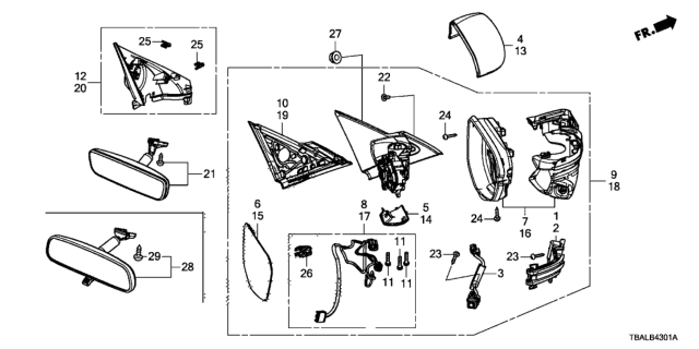 2020 Honda Civic Mirror Diagram