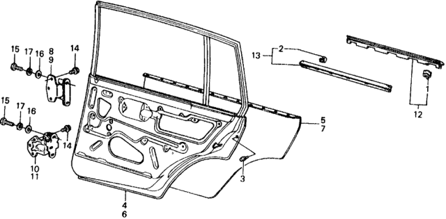 1977 Honda Civic Panel, R. RR. Door Diagram for 04650-663-670ZZ