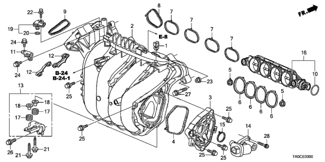 2014 Honda Civic Intake Manifold (1.8L) Diagram