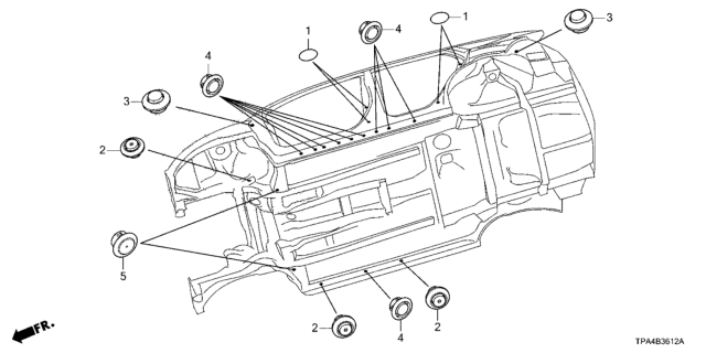 2020 Honda CR-V Hybrid 5 Door LX (HYBRID) KA CVT Grommet (Lower) Diagram