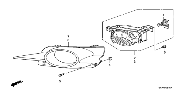 2009 Honda Civic 2 Door SI (SUMMER TIRE NAVIGATION) KA 6MT Foglight Diagram