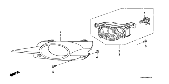 2009 Honda Civic Garnish, R. *B561P* (DYNO BLUE PEARL) Diagram for 33902-SVA-A51ZA