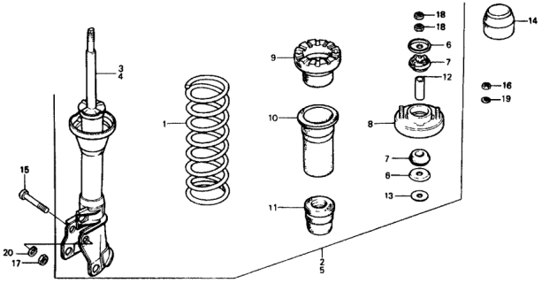 1977 Honda Civic Rubber, Rear Bump Stop Diagram for 52722-659-004