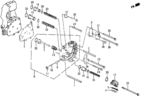 1986 Honda Civic 5 Door DX KA 4AT 4AT Servo Body Diagram