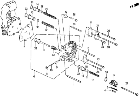 1986 Honda Civic 4AT Servo Body Diagram