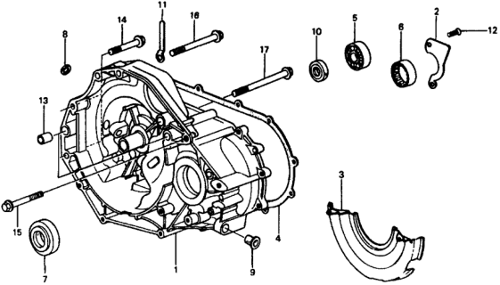 1977 Honda Civic MT Clutch Housing Diagram