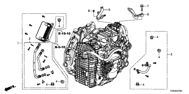 2019 Honda Passport AT Oil Cooler - Pipes Diagram