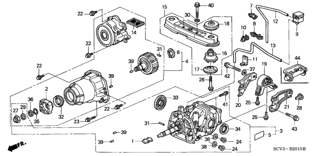 2003 Honda Element Carrier Sub-Assembly, Rear Differential Diagram for 41010-P6R-345