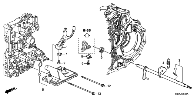 2013 Honda Civic AT Shift Fork Diagram