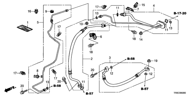 2015 Honda Civic A/C Air Conditioner (Hoses/Pipes) (1.8L) Diagram