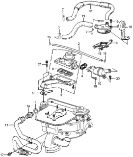 1982 Honda Prelude Pipe, Air Suction Diagram for 18790-PB1-013