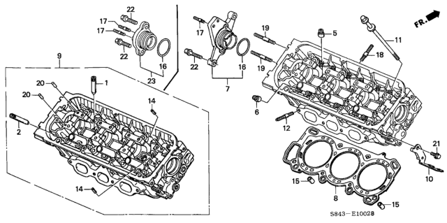 1999 Honda Accord Cover Assy., RR. Camshaft Thrust Diagram for 12240-P8A-A00