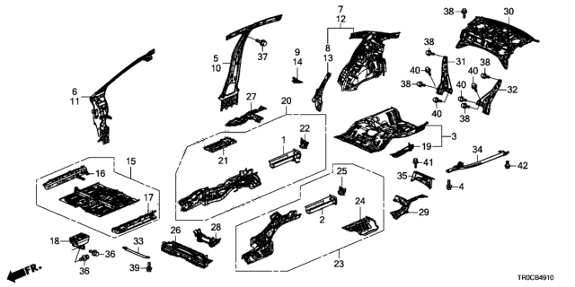 2015 Honda Civic Panel, L. RR. Inside Diagram for 64700-TR6-408ZZ