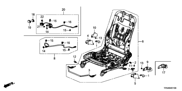 2012 Honda Civic 4 Door GX KA 5AT Front Seat Components (Driver Side) Diagram