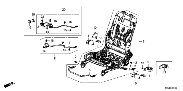 2014 Honda Civic Front Seat Components (Driver Side) Diagram