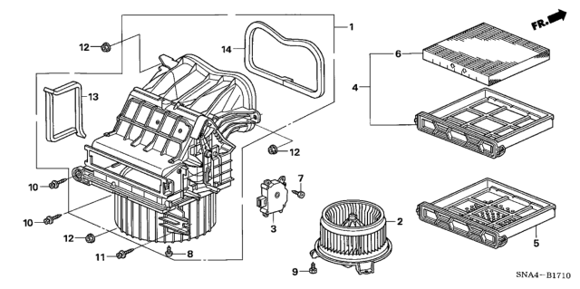 2007 Honda Civic 4 Door EX (NAVIGATION) KA 5MT Heater Blower Diagram