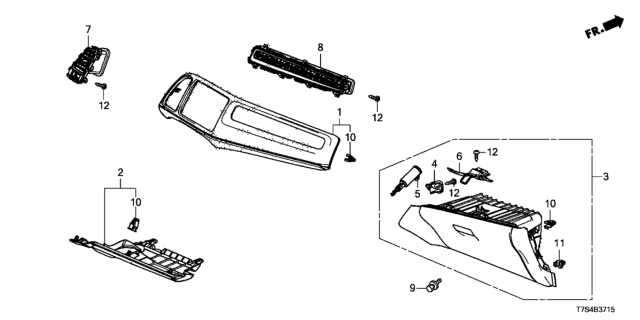 2018 Honda HR-V Instrument Panel Garnish (Passenger Side) Diagram