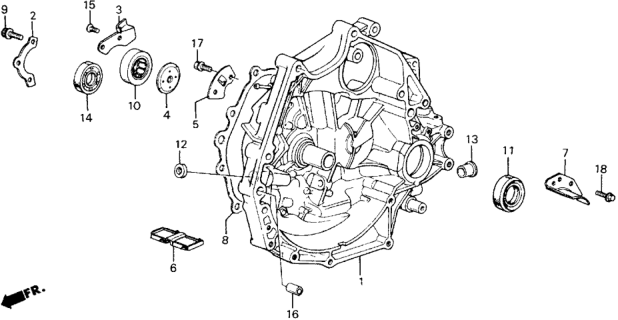 1989 Honda Accord 2 Door SEI KA 5MT MT Clutch Housing Diagram