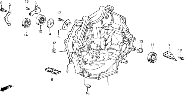 1988 Honda Accord MT Clutch Housing Diagram