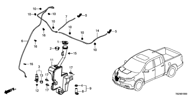 2017 Honda Ridgeline Windshield Washer Diagram