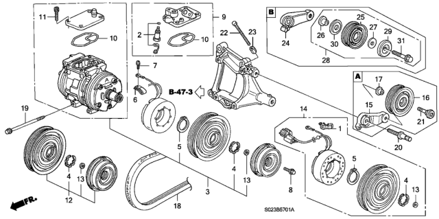 2000 Honda Civic Valve Sub-Assy., Safety Diagram for 38801-P9K-E01