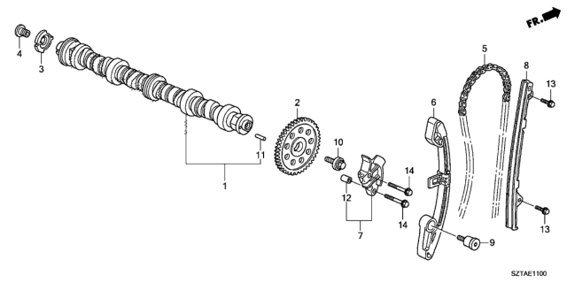 2013 Honda CR-Z Camshaft - Cam Chain Diagram