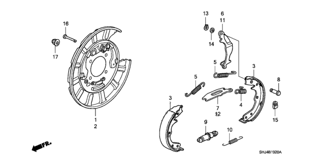 2005 Honda Odyssey Parking Brake Shoe Diagram