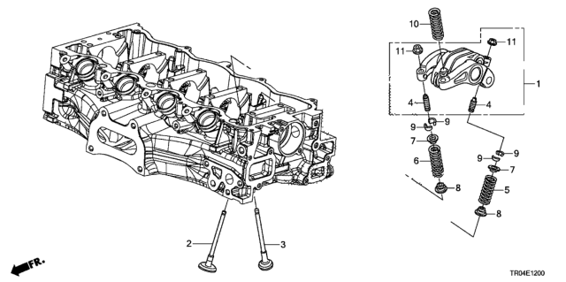 2012 Honda Civic Valve - Rocker Arm (1.8L) Diagram