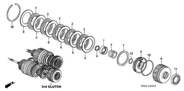 2006 Honda Odyssey Plate, Clutch (2.3MM) Diagram for 22653-PGH-003