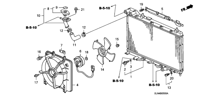 2008 Honda Fit Filler Assy., Water Diagram for 19050-PWA-J52