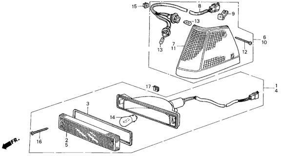 1987 Honda Civic Front Combination Light Diagram