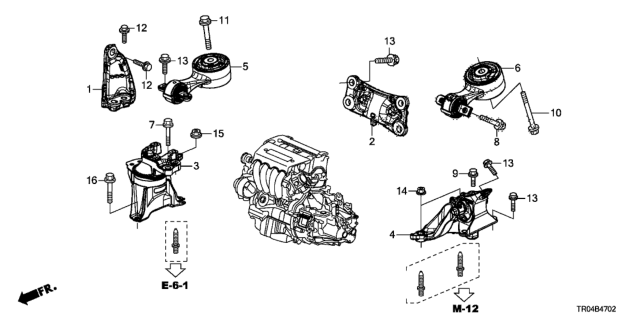 2012 Honda Civic Engine Mounts (2.4L) Diagram