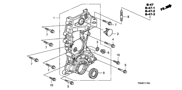 2011 Honda Fit Case Assembly, Chain Diagram for 11410-RB1-J00