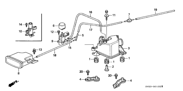 1996 Honda Accord 2 Door EX KA 5MT Resonator Chamber Diagram 2