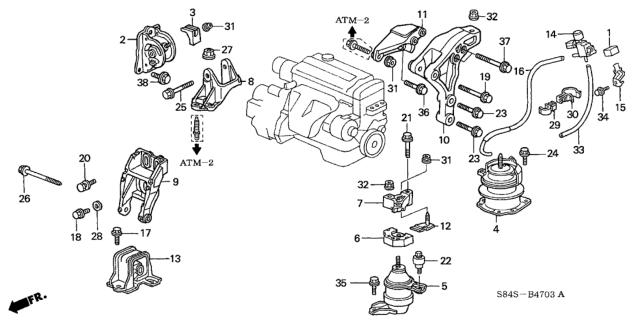 2002 Honda Accord Bolt, Flange (10X35) Diagram for 90168-S2A-000