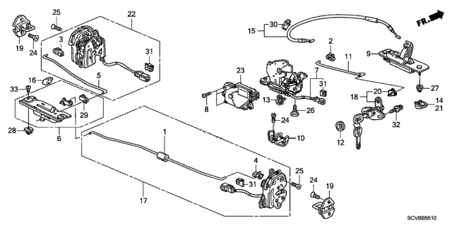 2011 Honda Element Tailgate Lock Diagram