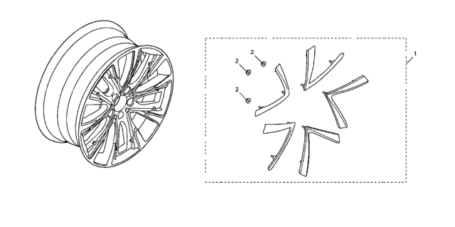 2020 Honda Accord 4 Door EX KA CVT Wheel Accents (Bronze) Diagram