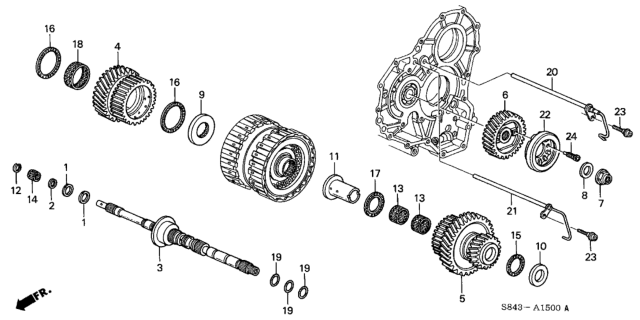 1999 Honda Accord 4 Door LXV6 KA 4AT AT Mainshaft Diagram