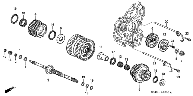 1999 Honda Accord Gear, Mainshaft Idle Diagram for 23481-P7Z-000