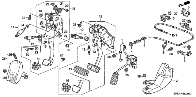 2005 Honda Civic Stay B, Actuator Wire Diagram for 17882-PLR-A00