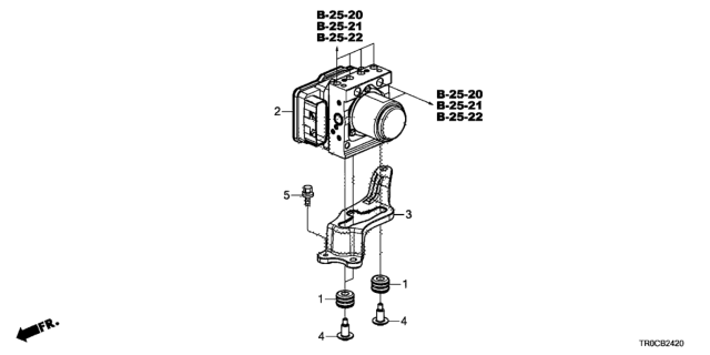 2014 Honda Civic Modulator Assy,Vs Diagram for 57110-TR3-A43