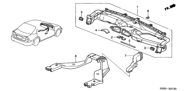 2003 Honda Civic 4 Door MX (HYBRID) KL CVT Duct Diagram