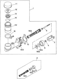 1995 Honda Passport Master Cylinder Assembly, Clutch Diagram for 8-97136-444-0